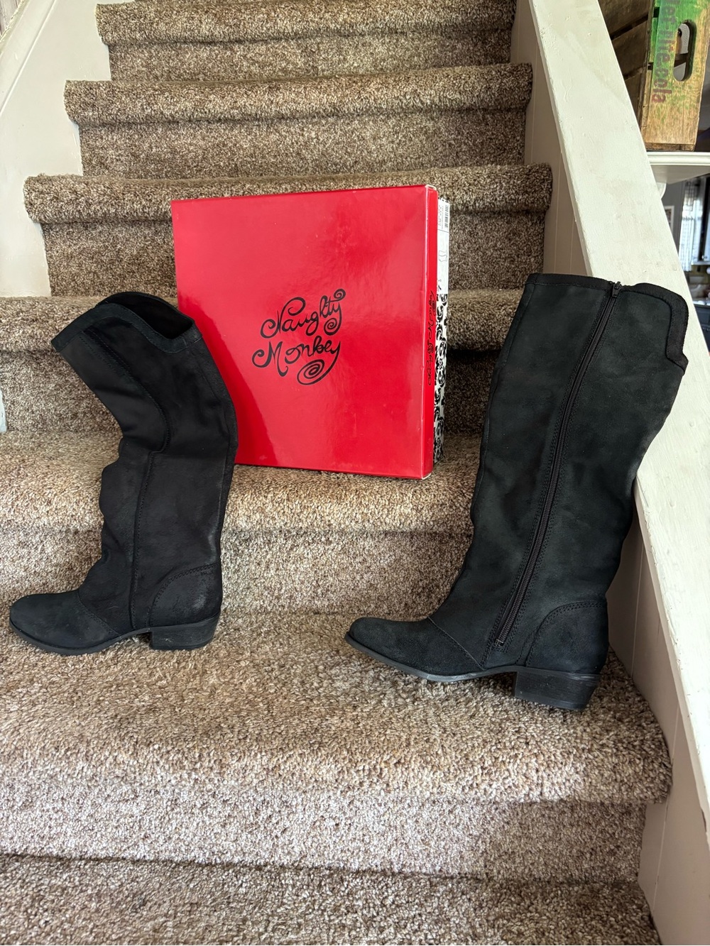 naughty monkey Black Over-the-Knee Suede Boots